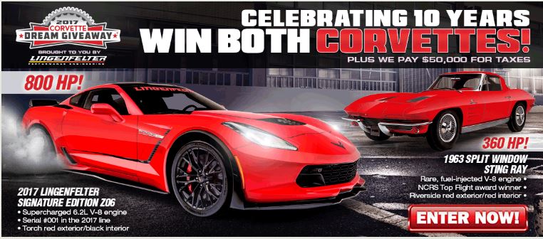 Enter To Win a 1963 Corvette Sting Ray “Fuelie” and a 2017 Lingenfelter Signature Edition Corvette!