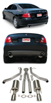 CORSA Dual Rear Exit Cat-Back Exhaust System with 4.0" Tips Sport Sound Level